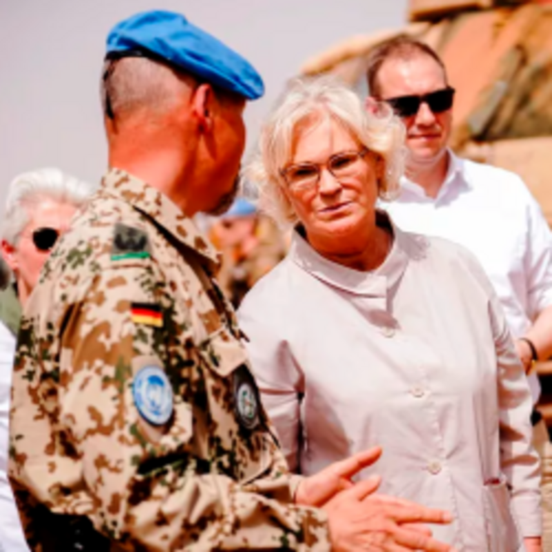 Verteidigungsministerin Christine Lambrecht (SPD) in Mali. Creator: Kay Nietfeld | Credit: dpa