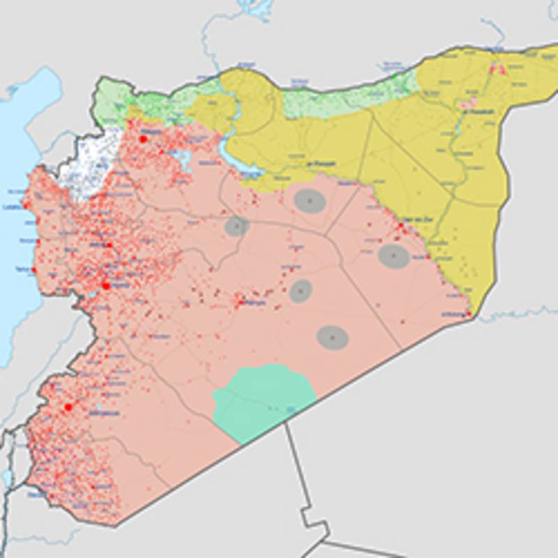 Kurdisch kontrollierte Gebiete in Syrien (2023)