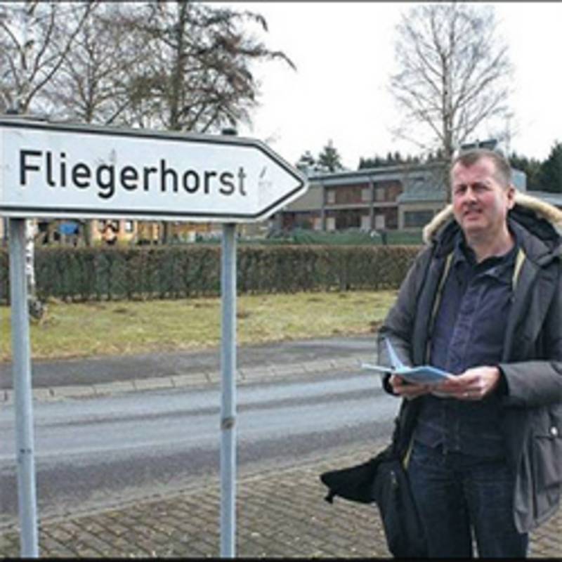 Atomwaffengegner Hermann Theisen am Fliegerhorst Büchel, Foto: Dieter Junker