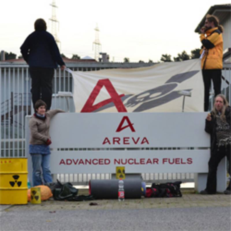 Blockade der atomaren Brennelementefabrik von AREVA in Lingen, 2015, Foto: http://blog.eichhoernchen.fr/