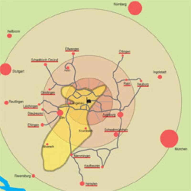 Radioaktive Belastung der Erwachsenen bei einem atomaren Unfall am AKW Gundremmingen, Grafik: IPPNW