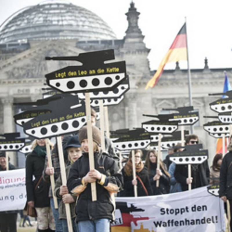 Aktionstag gegen Rüstungsexporte, 26.2.2014, Foto: Dominik Butzmann